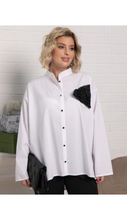 Блуза Луиза (бело-черная) Б15188-39М