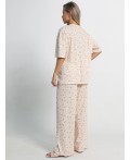 Костюм домашний с брюками Мона (бежево-розовый) К15211-1М