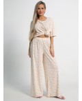 Костюм домашний с брюками Мона (бежево-розовый) К15211-1М