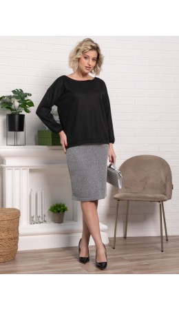Костюм с юбкой Совершенство форм (черно-серый) К15292-10М