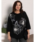 Блуза Цветочная рапсодия (черная) Б15311-18М