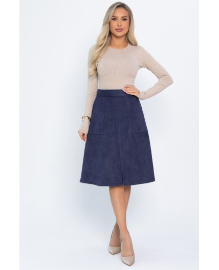 Юбка замшевая Твой идеал (синяя) Ю14583-7М