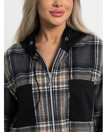 Рубашка Больше чем стиль НЬЮ (серо-бежевая) Б15125-50М