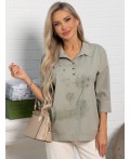 Блуза Сны луговых эльфов (оливковая) Б15309-18М