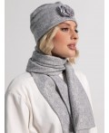 Комплект шапка и шарф (серый) КШШ01-50М