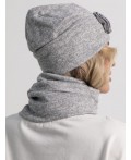 Комплект шапка и шарф (серый) КШШ01-50М