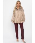 Рубашка атласная Все мысли о тебе (бежевая) Б15352-7М