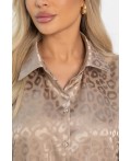 Рубашка атласная Все мысли о тебе (бежевая) Б15352-7М