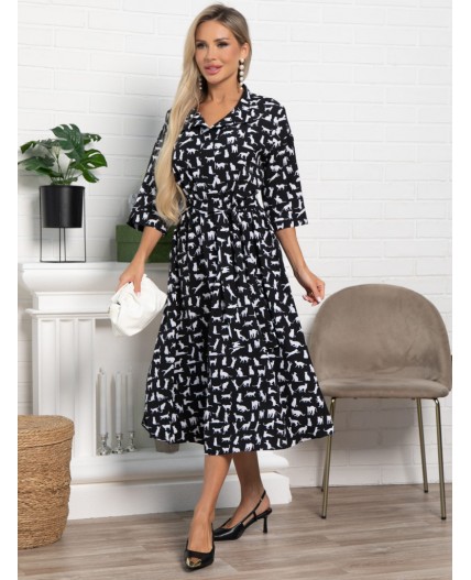 Платье Доминанта (черное/кошки) П15359-16М