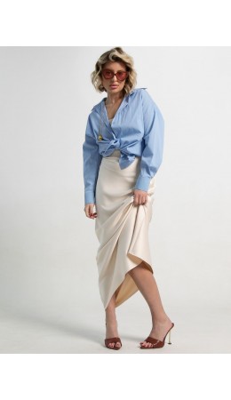 Юбка атласная Эвелин (сливочная) Ю15382-25М