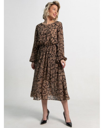 Платье Идиллия (бежево-черное) П15378-16М