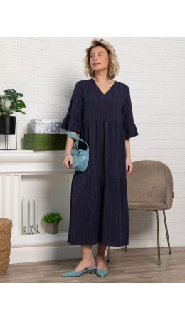 Платье бохо Марисоль (темно-синее) П15387-8М