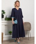 Платье бохо Марисоль (темно-синее) П15387-8М