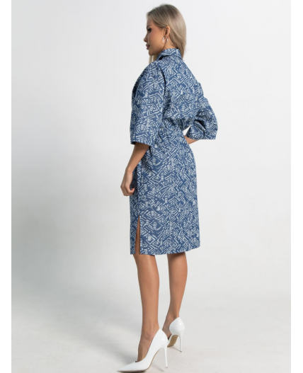 Платье хлопковое Стоун (синее) П15450-4М