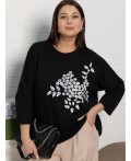 Блуза Ромашка (черная) Б15384-24М