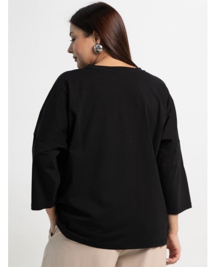 Блуза Ромашка (черная) Б15384-24М