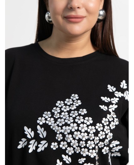 Блуза Ромашка (черная) Б15384-24М