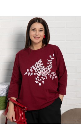 Блуза Ромашка (бордовая) Б15383-24М