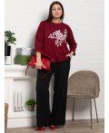 Блуза Ромашка (бордовая) Б15383-24М