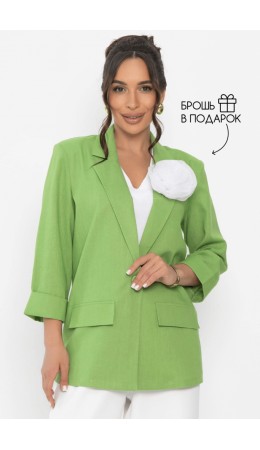 Пиджак льняной Мэрлин (зеленый) Б15429-7М
