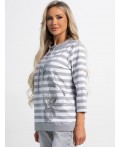 Блуза Весенняя нежность (бело-серая) Б15422-18М