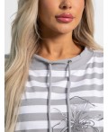 Блуза Весенняя нежность (бело-серая) Б15422-18М