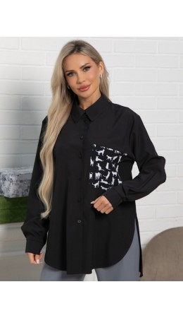 Рубашка Паола (черная) Б15481-8М