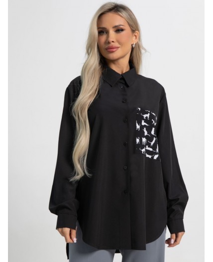 Рубашка Паола (черная) Б15481-8М