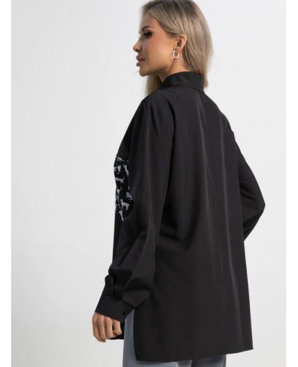 Рубашка Паола (черная) Б15481-8М