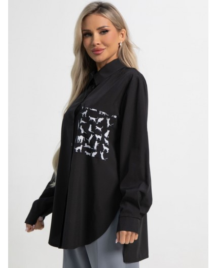 Рубашка Паола (черная) Б15481-8М