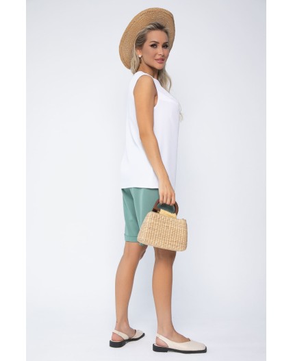 Костюм с шортами Мерано (бело-зеленый) К15340-5М