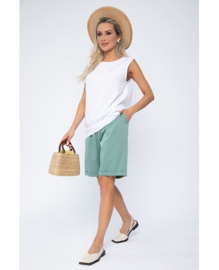 Костюм с шортами Мерано (бело-зеленый) К15340-5М