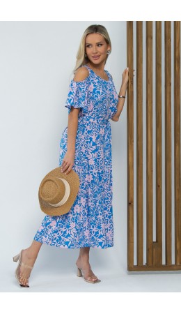 Платье Марианна (сине-розовое) П15348-5М