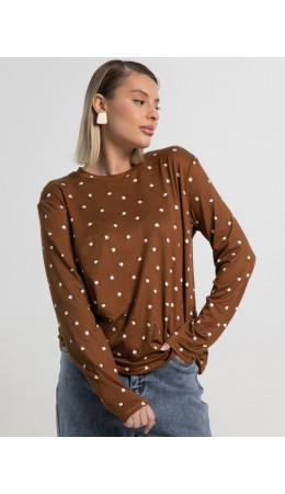 Лонгслив Вдвоём с тобой (коричневый) Б15511-7М