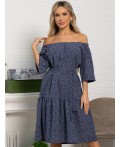 Платье с поясом Дафна (синее) П15523-8М