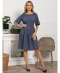 Платье с поясом Дафна (синее) П15523-8М