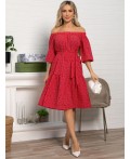Платье с поясом Дафна (красное) П15524-8М