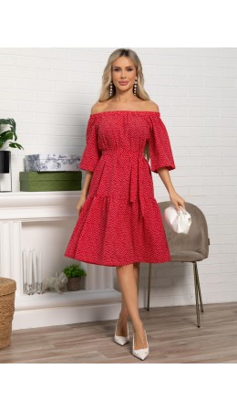 Платье с поясом Дафна (красное) П15524-8М