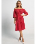 Платье с поясом Дафна (красное) П15524-8М