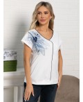 Блуза Капли росы (бело-голубая) Б15564-18М