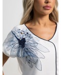 Блуза Капли росы (бело-голубая) Б15564-18М