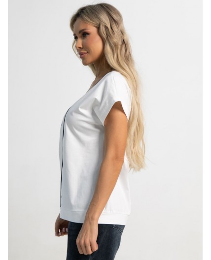 Блуза Капли росы (бело-голубая) Б15564-18М