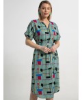 Платье Геометрия стиля (зеленое) П15602-6М
