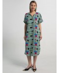 Платье Геометрия стиля (зеленое) П15602-6М