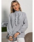 Блуза Санти (бело-серая) Б15622-54М