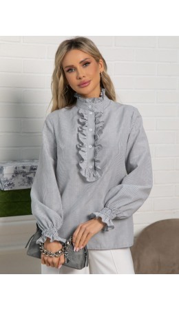 Блуза Санти (бело-серая) Б15622-54М
