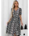 Платье с пуговицами Антонелла (синее/зебра) П15621-45М