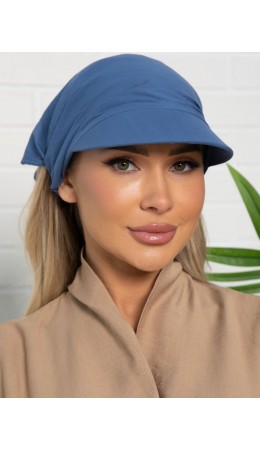 Косынка с козырьком на резинке (синяя) ККР15-23М