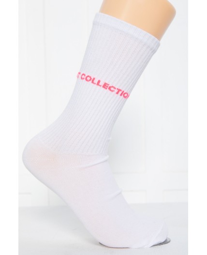 Носки LT Collection (белые/розовая надпись) Н04