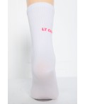 Носки LT Collection (белые/розовая надпись) Н04